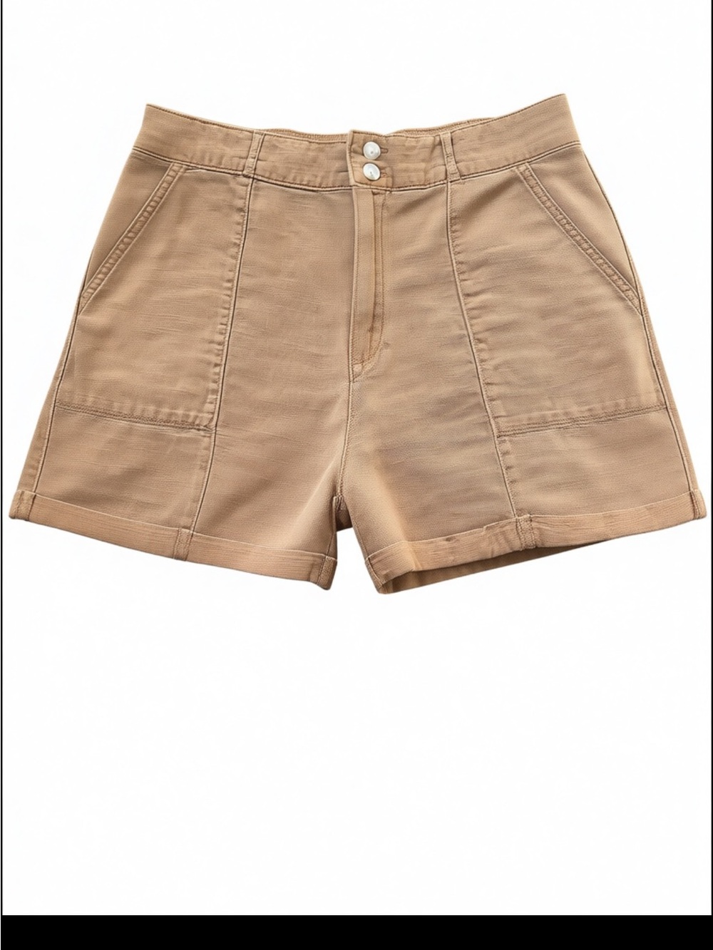 Joie High-Waist Tan Utility Shorts
